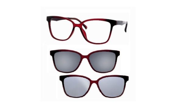 CentroStyle F007653015000 SHINY RED/W STRI  53 Women’s Eyeglasses