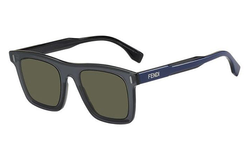 Fendi Ff M0086/s 09V/QT GREY BLUE 52 Men’s Sunglasses