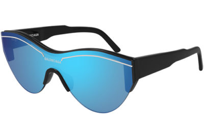 Balenciaga BB0004S 009 black black light blu  Unisex sunglasses