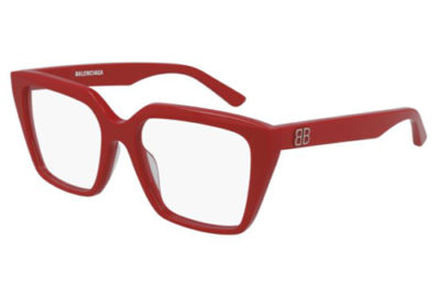 Balenciaga BB0130O 003 red red transparent 53 Women's eyeglasses