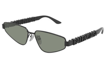 Balenciaga BB0107S 001 black black green 61 Unisex Sunglasses