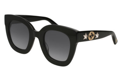 Gucci GG0208S 001 black black grey 49 Women's Sunglasses
