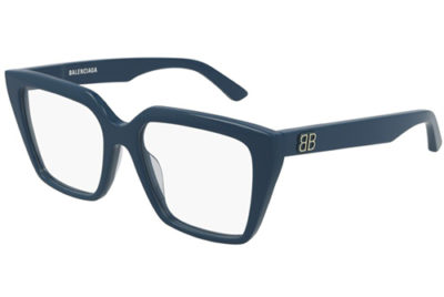 Balenciaga BB0130O 007 blue blue transparent 53 Women's Eyeglasses