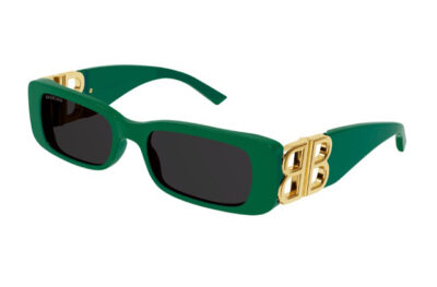 Balenciaga BB0096S 006 green gold grey 51 Women's Sunglasses