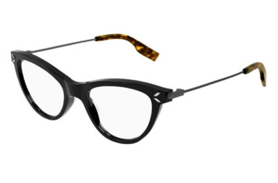 McQueen MQ0356O 001 black ruthenium trans 53 Women's Eyeglasses