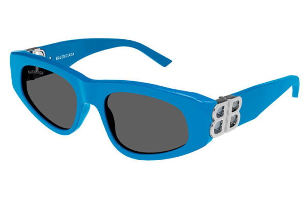 Balenciaga BB0095S 011 light blue silver gre 53 Women's sunglasses