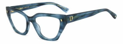 DSquared2 D2 0117 38I/18 BLUE HORN 53 Women's Eyeglasses